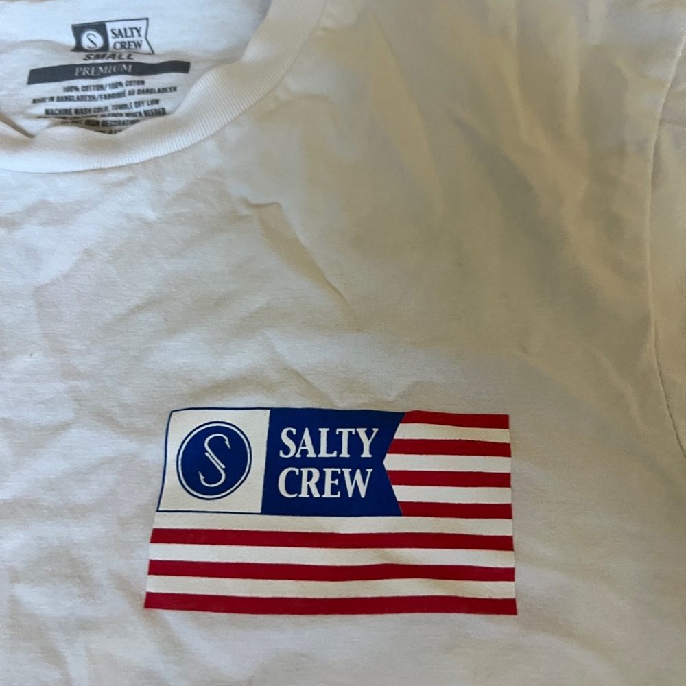 Men’s SMALL Salty Crew American 🇺🇸 shirt- white